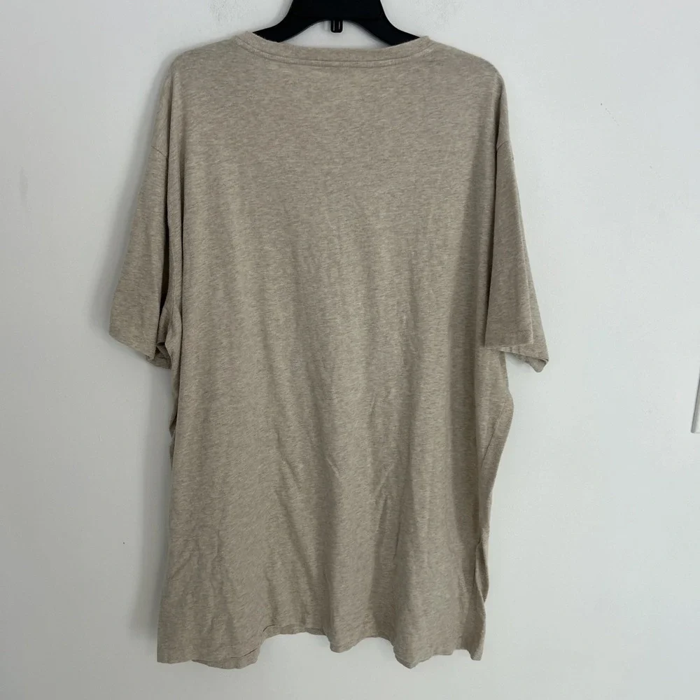 Polo Ralph Lauren Men's 2XLT V-Neck Short‎ Sleeve Heather Beige Embroidered Pony